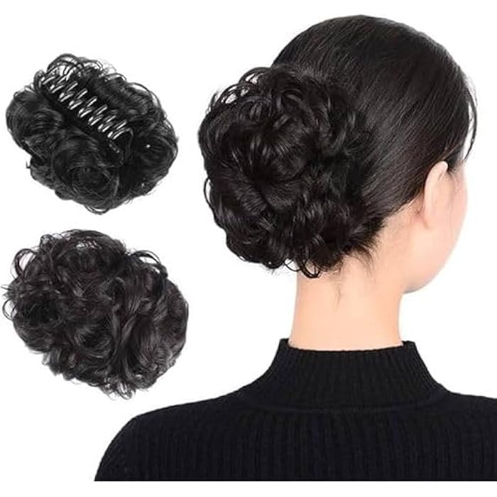 DILLARDS Curly Hair Extension Wigs, Synthetic Hairpieces For Women, Black - Image 1